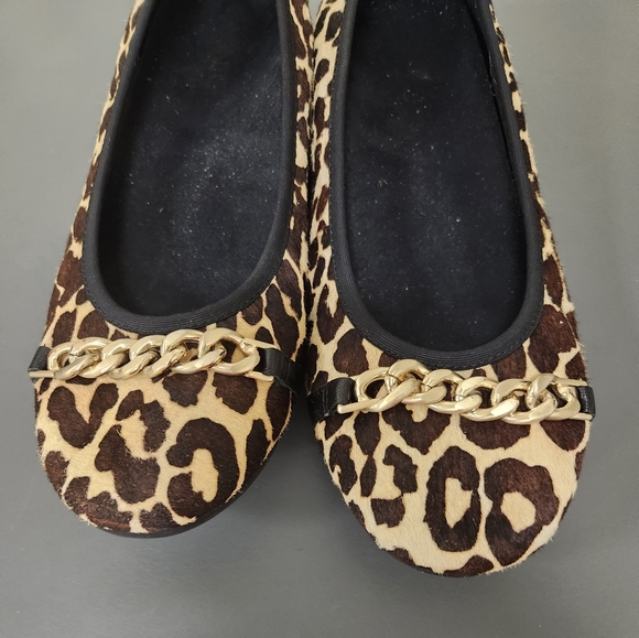 Vionic Spark Pera Flats Gold Chain Leopard Calf Hair Sz 8 - Picture 5 of 8